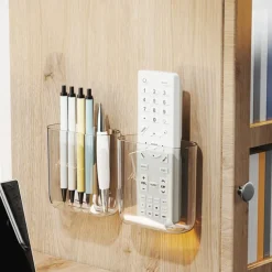 Wall Mount Remote Control Holder Transparent Remote Control Holder Convenient Media Organizer Wall Mount Organizer Rack Shelf