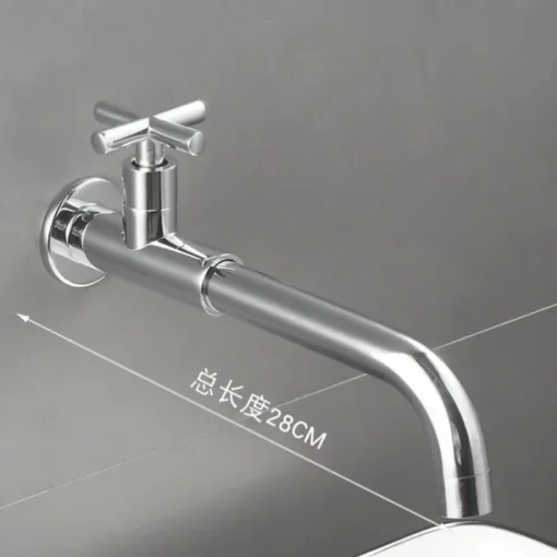 Wall Mounted Bathroom Sink Faucet, Brass Constructed Single Handle One Hole Long Reversible Spout Bath Mixer Taps for Bathroom Sink Tall Vessel, in Black Antique Brass Chrome Silver