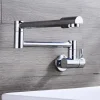 Wall Mounted Kitchen Faucet,Pot Filler Type Silvery Single Handle One Hole Contemporary Kitchen Taps with Cold Water Only