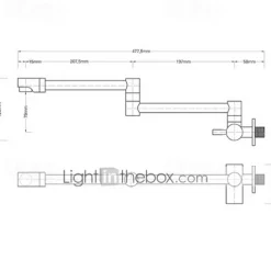 Wall Mounted Kitchen Faucet,Pot Filler Type Silvery Single Handle One Hole Contemporary Kitchen Taps with Cold Water Only