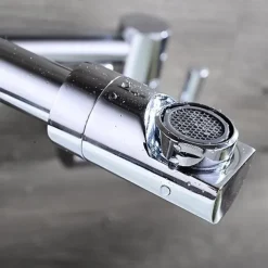 Wall Mounted Kitchen Faucet,Pot Filler Type Silvery Single Handle One Hole Contemporary Kitchen Taps with Cold Water Only