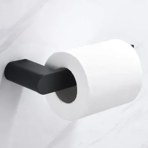Wall Mounted Stainless Steel Bathroom Toilet Paper Holder,New Design Self-adhesive Creative Low-carbon Steel Metal Bathroom Decoration 1pc