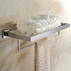 Wall Mounted Towel Bar Bathroom Towel Rail, SUS304 Stainless Steel 60cm Towel Rack Towel Holder, Modern Wall Mounted Clothes Holder Bathroom Towel Hanger