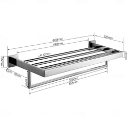 Wall Mounted Towel Bar Bathroom Towel Rail, SUS304 Stainless Steel 60cm Towel Rack Towel Holder, Modern Wall Mounted Clothes Holder Bathroom Towel Hanger