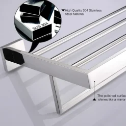 Wall Mounted Towel Bar Bathroom Towel Rail, SUS304 Stainless Steel 60cm Towel Rack Towel Holder, Modern Wall Mounted Clothes Holder Bathroom Towel Hanger