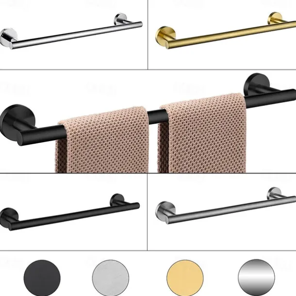 Wall Mounted Towel Rail Towel Bar Stainless Steel Bathroom Shelf Single Rod Wall Mounted New Desig 1 pc 30/40/45/50/60cm