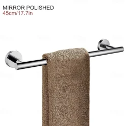 Wall Mounted Towel Rail Towel Bar Stainless Steel Bathroom Shelf Single Rod Wall Mounted New Desig 1 pc 30/40/45/50/60cm
