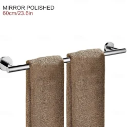 Wall Mounted Towel Rail Towel Bar Stainless Steel Bathroom Shelf Single Rod Wall Mounted New Desig 1 pc 30/40/45/50/60cm
