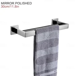 Wall Mounted Towel Rail Towel Rack Holder for Bathroom,Stainless Steel Tower Bar Bathroom Hardware Accessories Towel Bar 30-60cm(Black/Chrome/Golden/Brushed Nickel)