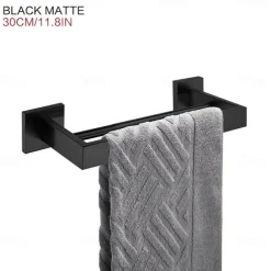 Wall Mounted Towel Rail Towel Rack Holder for Bathroom,Stainless Steel Tower Bar Bathroom Hardware Accessories Towel Bar 30-60cm(Black/Chrome/Golden/Brushed Nickel)