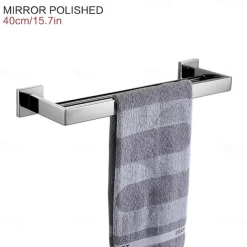 Wall Mounted Towel Rail Towel Rack Holder for Bathroom,Stainless Steel Tower Bar Bathroom Hardware Accessories Towel Bar 30-60cm(Black/Chrome/Golden/Brushed Nickel)