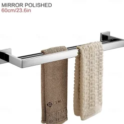 Wall Mounted Towel Rail Towel Rack Holder for Bathroom,Stainless Steel Tower Bar Bathroom Hardware Accessories Towel Bar 30-60cm(Black/Chrome/Golden/Brushed Nickel)