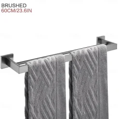 Wall Mounted Towel Rail Towel Rack Holder for Bathroom,Stainless Steel Tower Bar Bathroom Hardware Accessories Towel Bar 30-60cm(Black/Chrome/Golden/Brushed Nickel)