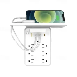 Wall Outlet Extender with Shelf Night, 9 in 1 Outlet Extender with Shelf, Multi Plug Outlets Extenders, Wall Electrical Outlets Extenders, Plug Expander for Home Dorm