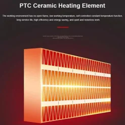Wall Space Heater, Portable Electric Heater with Programmable Adjustable Thermostat, Overheat Protection, Precise LED Display, Heater for Office Dorm Room