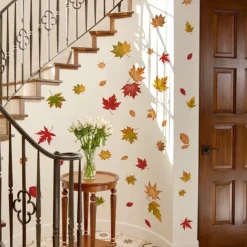Wall Tattoo Maple Leaves Wall Sticker Wall Decoration for Living Room Bedroom Sofa Background Wall Sticker Children's Room Girls and Boys Wall Sticker DIY Wall Art Decor