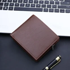 Wallet with Zipper, Father's Day Gift for Men Multi-Card Holder, Fashionable Leather Bifold Wallet for Men, Stylish and Durable