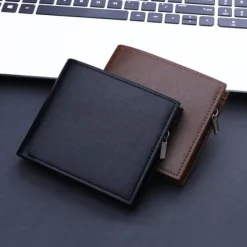 Wallet with Zipper, Father's Day Gift for Men Multi-Card Holder, Fashionable Leather Bifold Wallet for Men, Stylish and Durable
