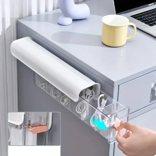 Wall-Mounted Organizer Box Sleek, Lightweight Design for Cosmetics, Cables & Desktop Items
