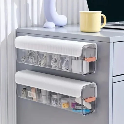 Wall-Mounted Organizer Box Sleek, Lightweight Design for Cosmetics, Cables & Desktop Items