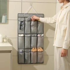 Wall-Mounted Sundries Shoe Organizer Fabric Closet Bag Storage Rack Hanging Over The Door Cloth Bag