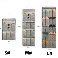 Wall-Mounted Sundries Shoe Organizer Fabric Closet Bag Storage Rack Hanging Over The Door Cloth Bag