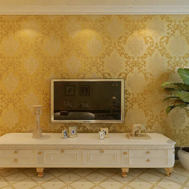 Wallpaper Wall Covering Sticker Film Peel And Stick Modern Water Ripple 3D NonWoven Home Decor 53*950 cm,Adhesive Required