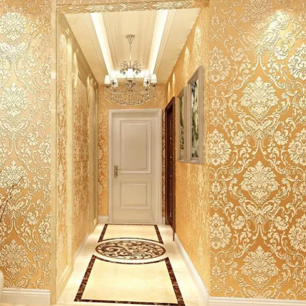 Wallpaper Wall Covering Sticker Film Peel And Stick Modern Water Ripple 3D NonWoven Home Decor 53*950 cm,Adhesive Required