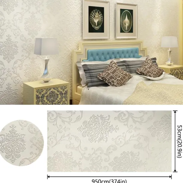 Wallpaper Wall Covering Sticker Film Peel And Stick Modern Water Ripple 3D NonWoven Home Decor 53*950 cm,Adhesive Required