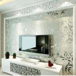 Wallpaper Wall Covering Sticker Film Peel And Stick Modern Water Ripple 3D NonWoven Home Decor 53*950 cm,Adhesive Required