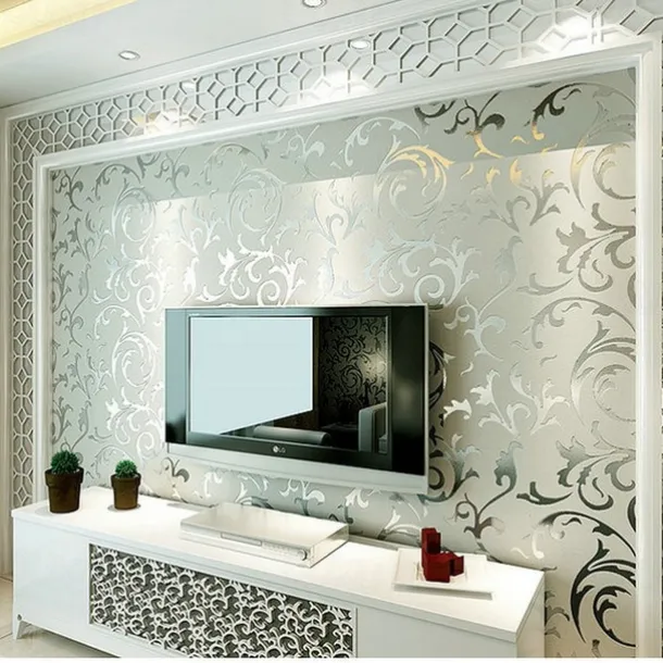 Wallpaper Wall Covering Sticker Film Peel And Stick Modern Water Ripple 3D NonWoven Home Decor 53*950 cm,Adhesive Required