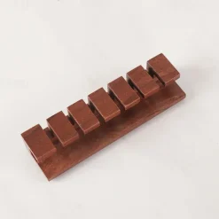 Walnut Wood Cable Organizer, Desk Cord Management Clip, Headphone Wire Holder, Solid Wood Cable Clamp for USB Charging Cables, Power Cords, Office and Home Wire Storage