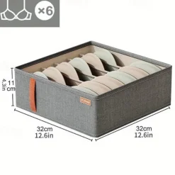 Wardrobe Clothes Organizer, Underwear Socks Bra Storage Box, Fabric Foldable Cabinet Organizer, Drawer Organizer For Storing Pants, Socks, Bras, Underwear, Ties