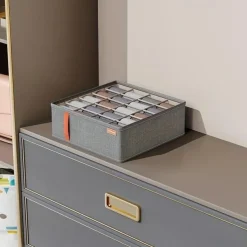 Wardrobe Clothes Organizer, Underwear Socks Bra Storage Box, Fabric Foldable Cabinet Organizer, Drawer Organizer For Storing Pants, Socks, Bras, Underwear, Ties