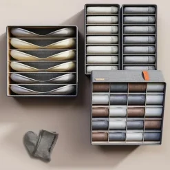 Wardrobe Clothes Organizer, Underwear Socks Bra Storage Box, Fabric Foldable Cabinet Organizer, Drawer Organizer For Storing Pants, Socks, Bras, Underwear, Ties