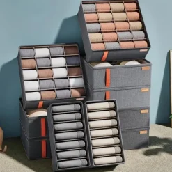 Wardrobe Clothes Organizer, Underwear Socks Bra Storage Box, Fabric Foldable Cabinet Organizer, Drawer Organizer For Storing Pants, Socks, Bras, Underwear, Ties