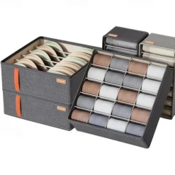 Wardrobe Clothes Organizer, Underwear Socks Bra Storage Box, Fabric Foldable Cabinet Organizer, Drawer Organizer For Storing Pants, Socks, Bras, Underwear, Ties