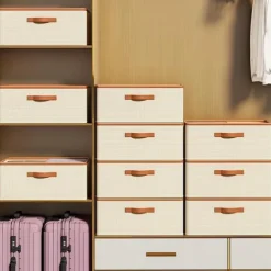 Wardrobe Clothes Storage Box, Fabric Foldable Storage Box, Storage Organizer Case, Large Capacity Clothes Pants Underwear Socks Sorting Storage Case, Household Storage Organizer