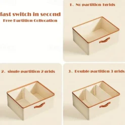 Wardrobe Clothes Storage Box, Fabric Foldable Storage Box, Storage Organizer Case, Large Capacity Clothes Pants Underwear Socks Sorting Storage Case, Household Storage Organizer