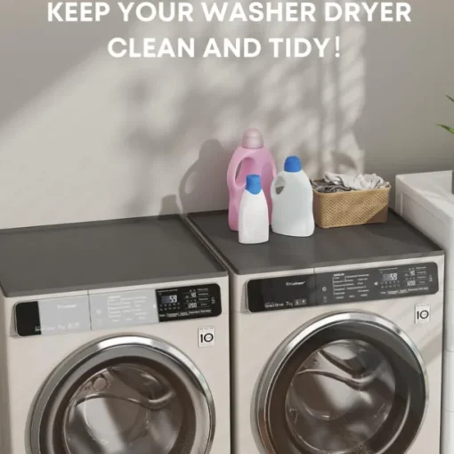 Washer and Dryer Covers for the Top, Silicone Dryer Top Protector Mat Non-slip Waterproof Washing Machine Cover Protector Top Load for Laundry & Kitchen