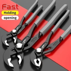 Water Pump Pliers Quick-Release Plumbing Pliers Pipe Wrench Adjustable Water Pipe Clamp Pliers Household Hand Tools Multi-functional Kitchen Sink Spanner Wrench That Defend Bath