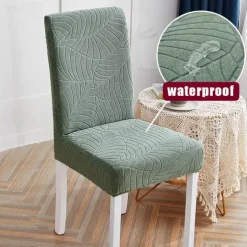 Water Repellent Dining Chair Cover Stretch Chair Seat Slipcover Spandex with Elastic Bottom Protector for Dining Room Wedding Ceremony Durable Washable