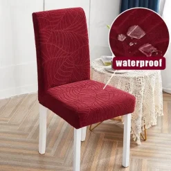 Water Repellent Dining Chair Cover Stretch Chair Seat Slipcover Spandex with Elastic Bottom Protector for Dining Room Wedding Ceremony Durable Washable