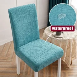 Water Repellent Dining Chair Cover Stretch Chair Seat Slipcover Spandex with Elastic Bottom Protector for Dining Room Wedding Ceremony Durable Washable