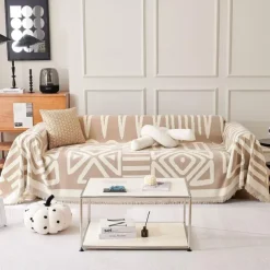 Water Resistant Boho Couch Cover, Soft Chenille Couch Cover for Dogs Washable, Couch Covers for 3 Cushion Couch Sofa Pet Friendly, Thick, Dirt Resistant