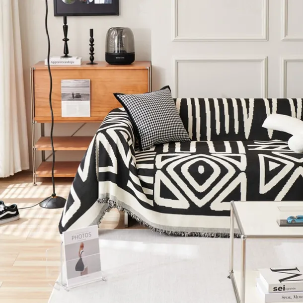 Water Resistant Boho Couch Cover, Soft Chenille Couch Cover for Dogs Washable, Couch Covers for 3 Cushion Couch Sofa Pet Friendly, Thick, Dirt Resistant