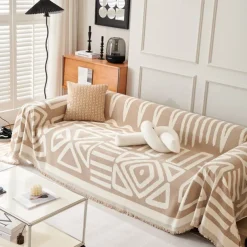 Water Resistant Boho Couch Cover, Soft Chenille Couch Cover for Dogs Washable, Couch Covers for 3 Cushion Couch Sofa Pet Friendly, Thick, Dirt Resistant