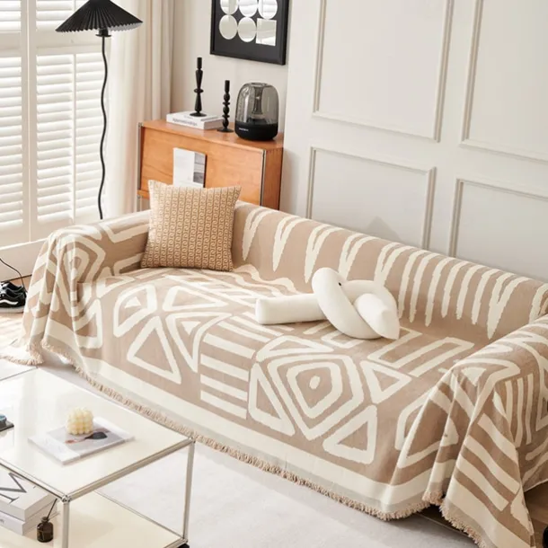 Water Resistant Boho Couch Cover, Soft Chenille Couch Cover for Dogs Washable, Couch Covers for 3 Cushion Couch Sofa Pet Friendly, Thick, Dirt Resistant