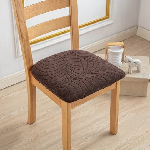 Water Resistant Jacquard Large Leaf Seat Covers for Dining Room Slightly Anti-splashing Small Seat Cushion Cover Anti-slip Elastic Anti-cat Scratching Seat Cover 1PC