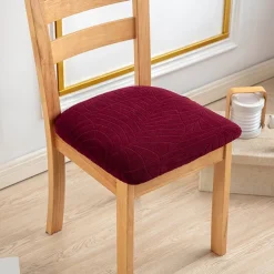 Water Resistant Jacquard Large Leaf Seat Covers for Dining Room Slightly Anti-splashing Small Seat Cushion Cover Anti-slip Elastic Anti-cat Scratching Seat Cover 1PC